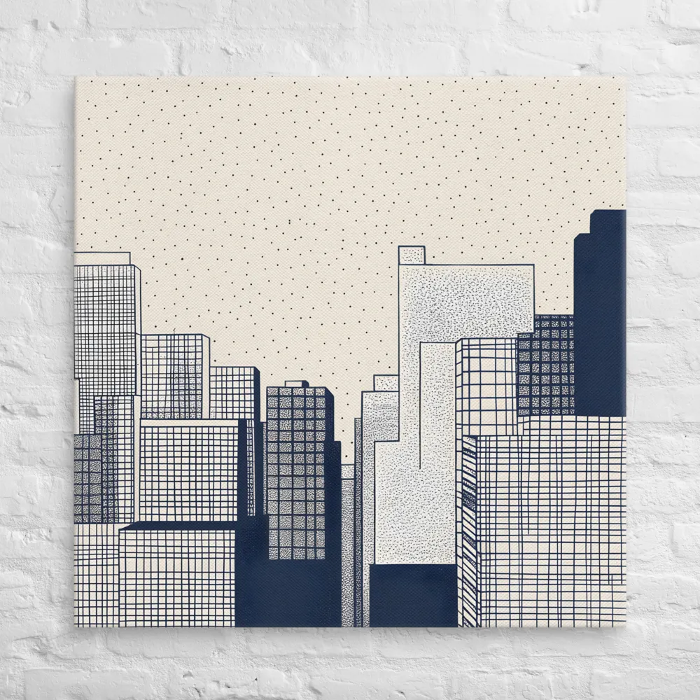 Urban Patterns: A Minimalist Skyline | Canvas | 37″×37″