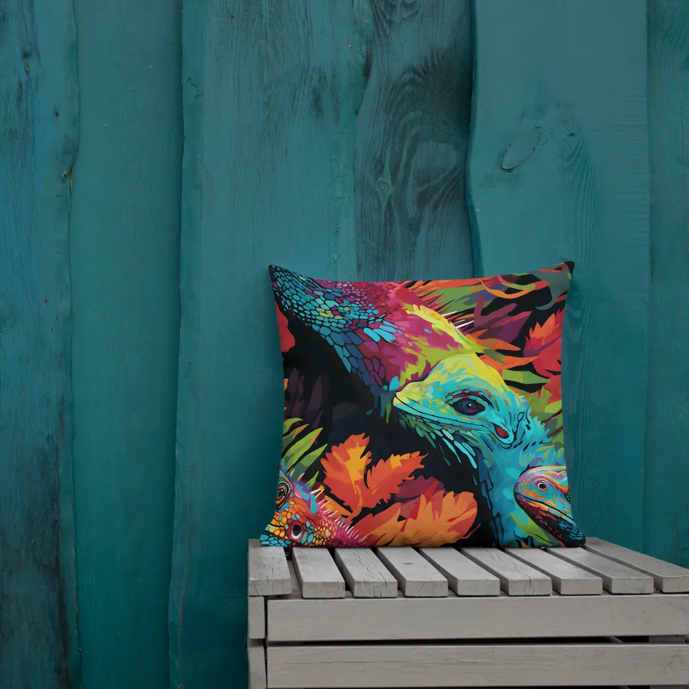 Vibrant Reptilian Harmony | Pillow | 18″×18″