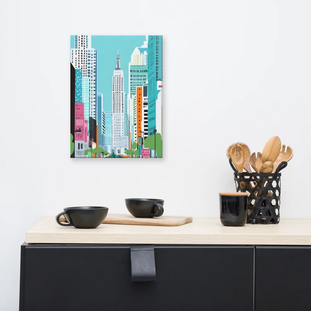 Urban Symphony: A Modern Cityscape | Canvas | 12″×16″