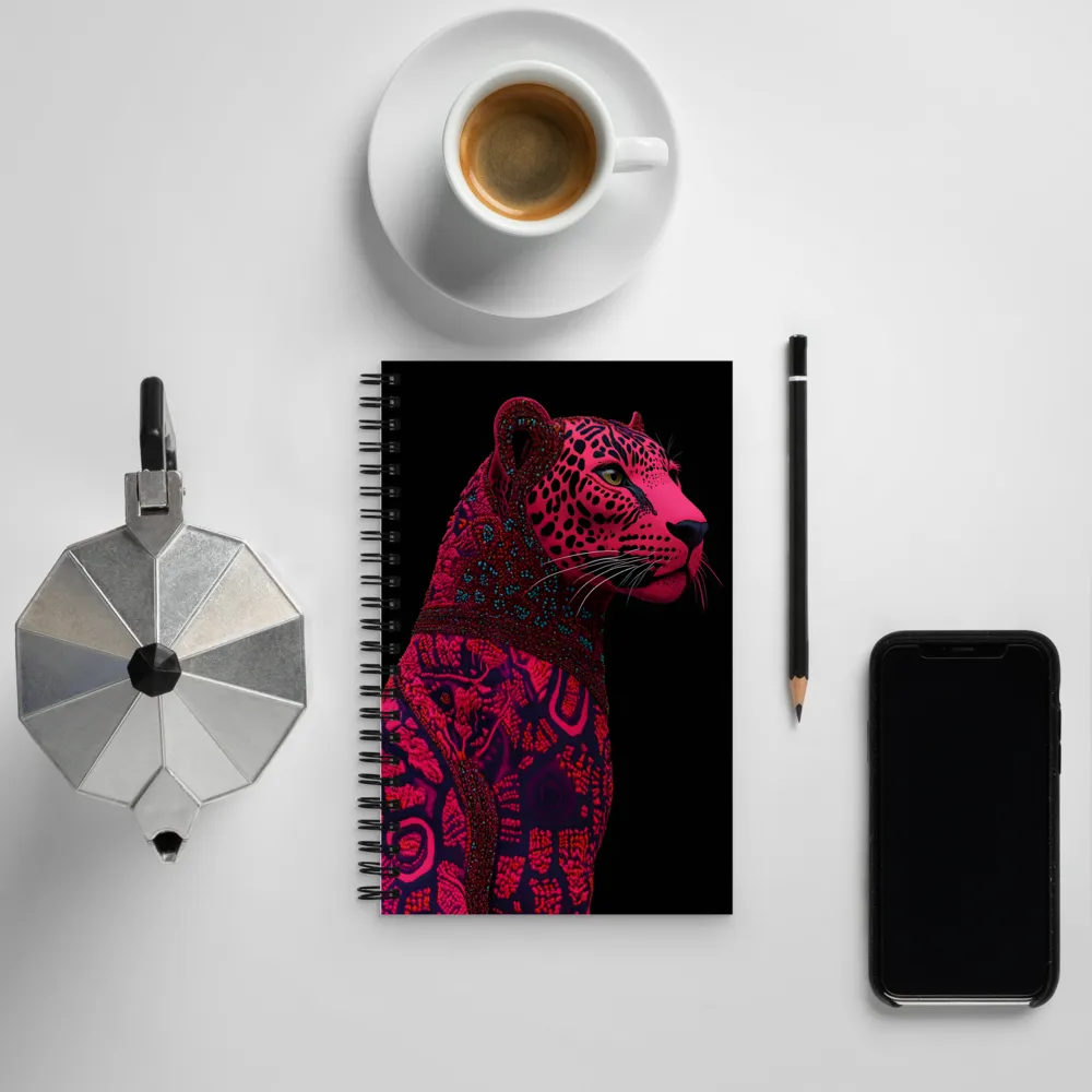 Surreal Majesty: The Pink Leopard | Spiral Notebook