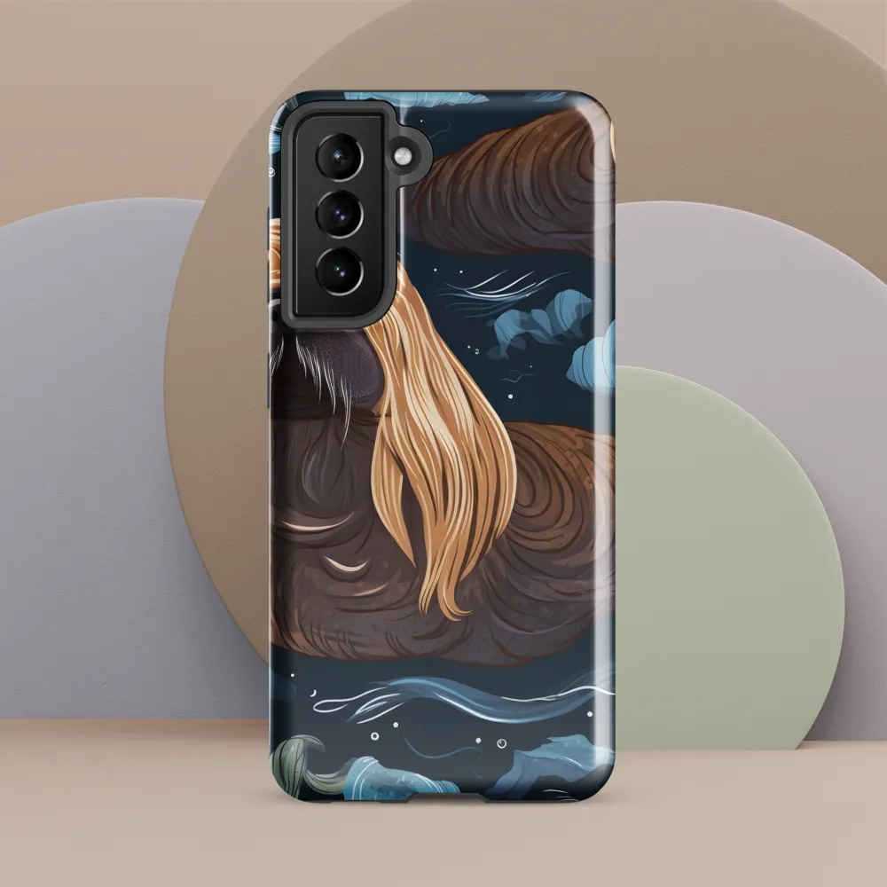 Whimsical Walruses in Deep Blue