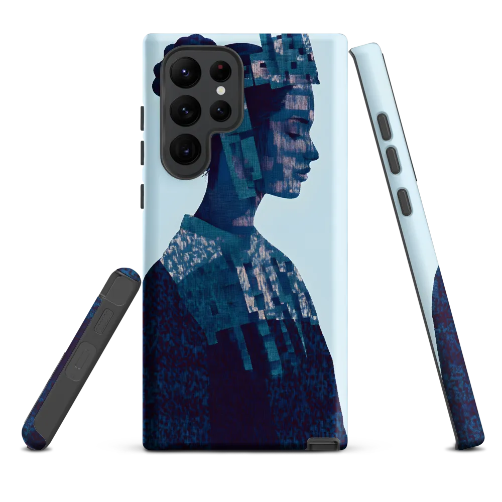Digital Portrait in Abstract Blue