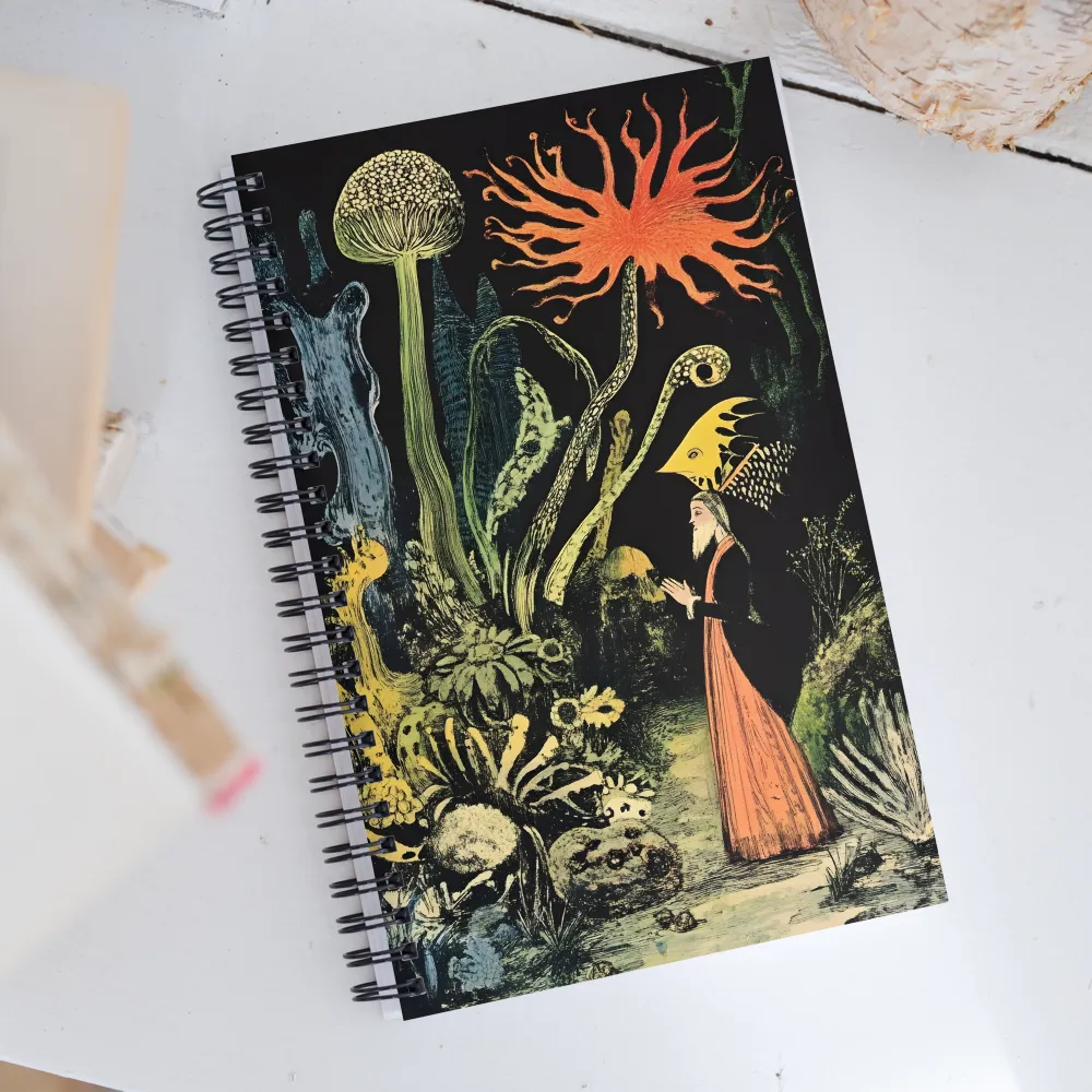 Enchanted Encounter in a Fantastical Garden | Spiral Notebook