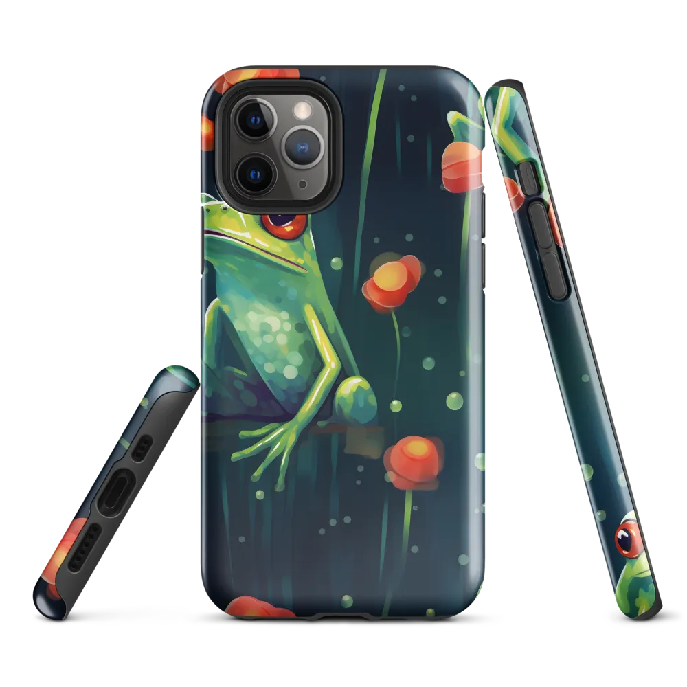 Playful Frogs in a Lush Pond