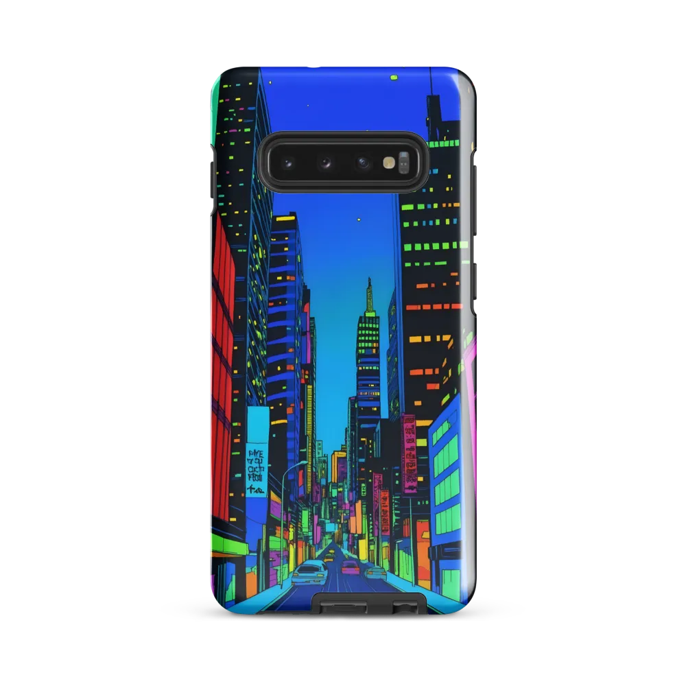 Neon Dreamscape: A Futuristic City at Dusk | Phone Case |  S10 Plus | Tough Case | Glossy