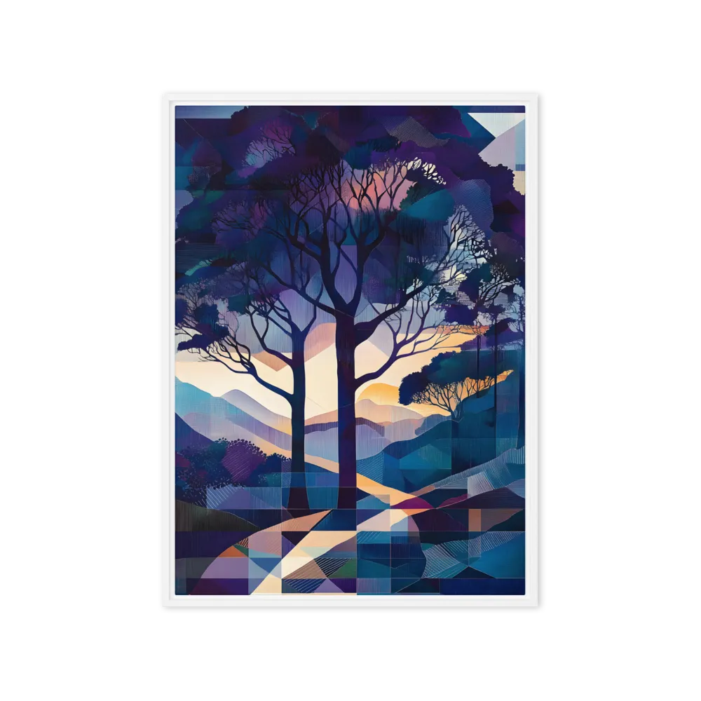 Tranquil Geometry: A Journey Through Color | Canvas with White Frame | 20″×28″