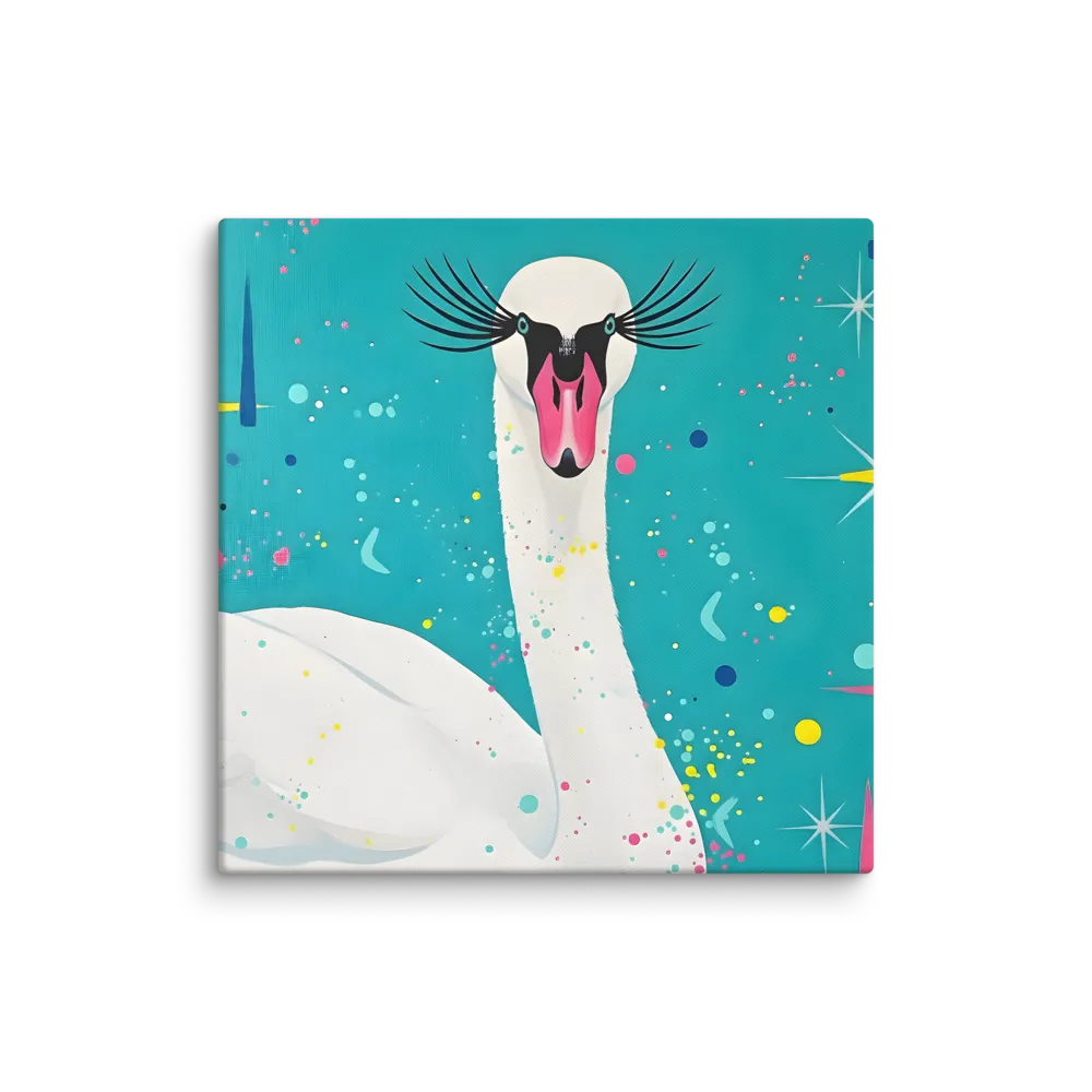 Glam Swan 
 Canvas | 18″x 18″