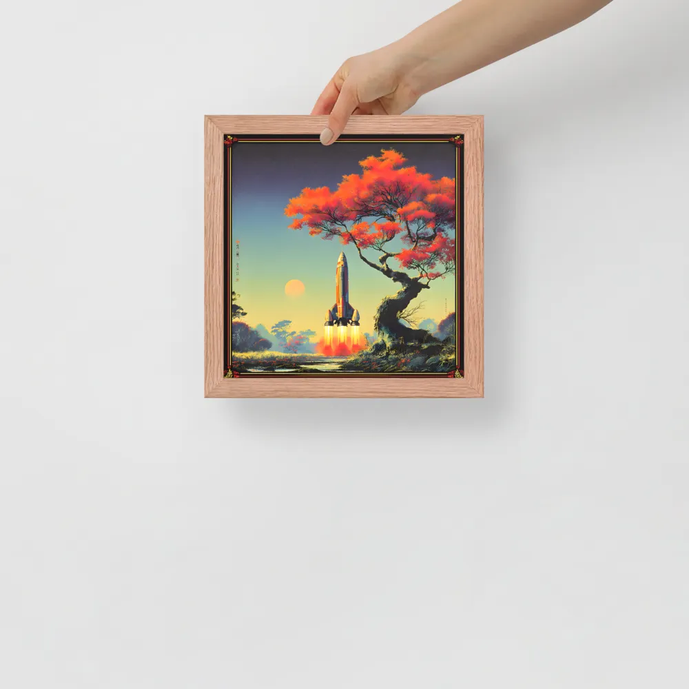 Autumn Launch 
 Poster with Red oak Frame | 10″x 10″