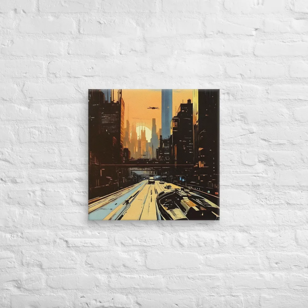 Metro Nexus: A Futuristic Cityscape | Canvas | 20″×20″