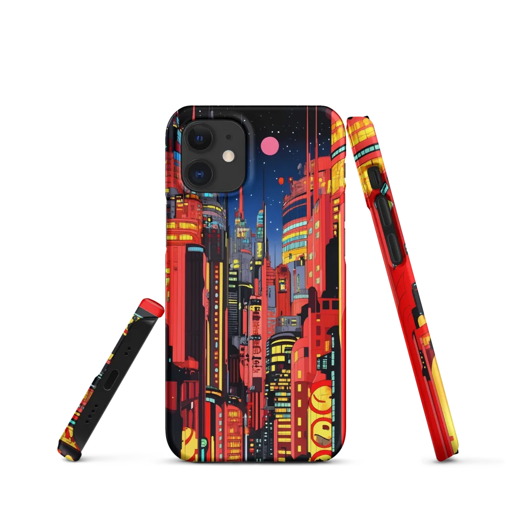 Neon Dreams: A Cyberpunk Cityscape | Phone Case |  12 Mini | Snap Case | Matte