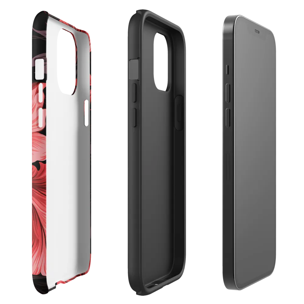 Tropical Elegance in Red | Phone Case |  12 Pro Max | Tough Case | Matte