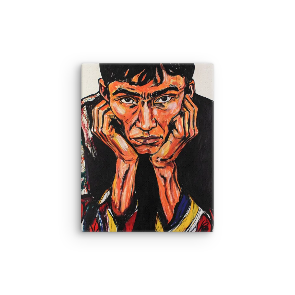 Contemplative Intensity: An Expressionist Portrait