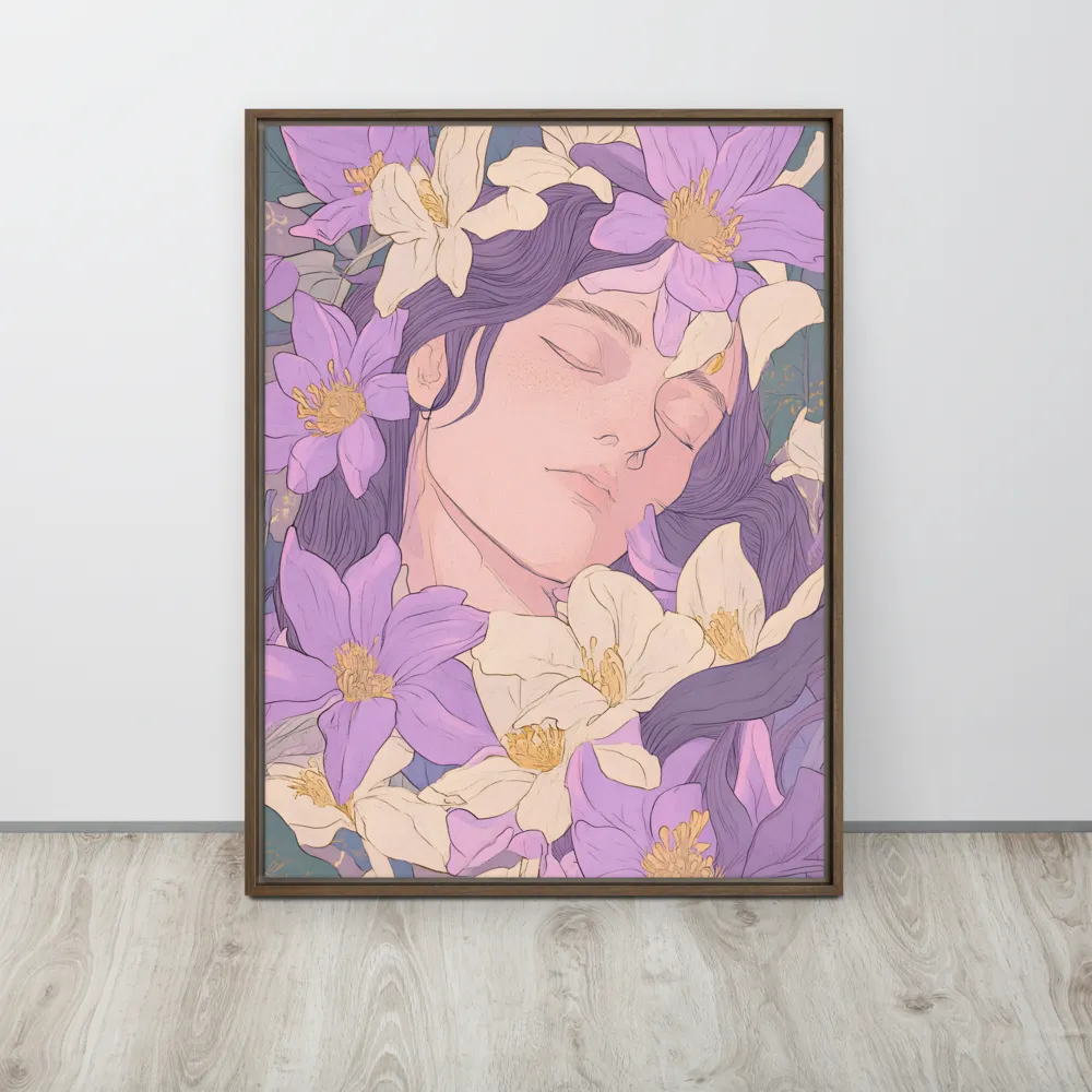 Harmony in Bloom | Canvas with Brown Frame | 24″×32″