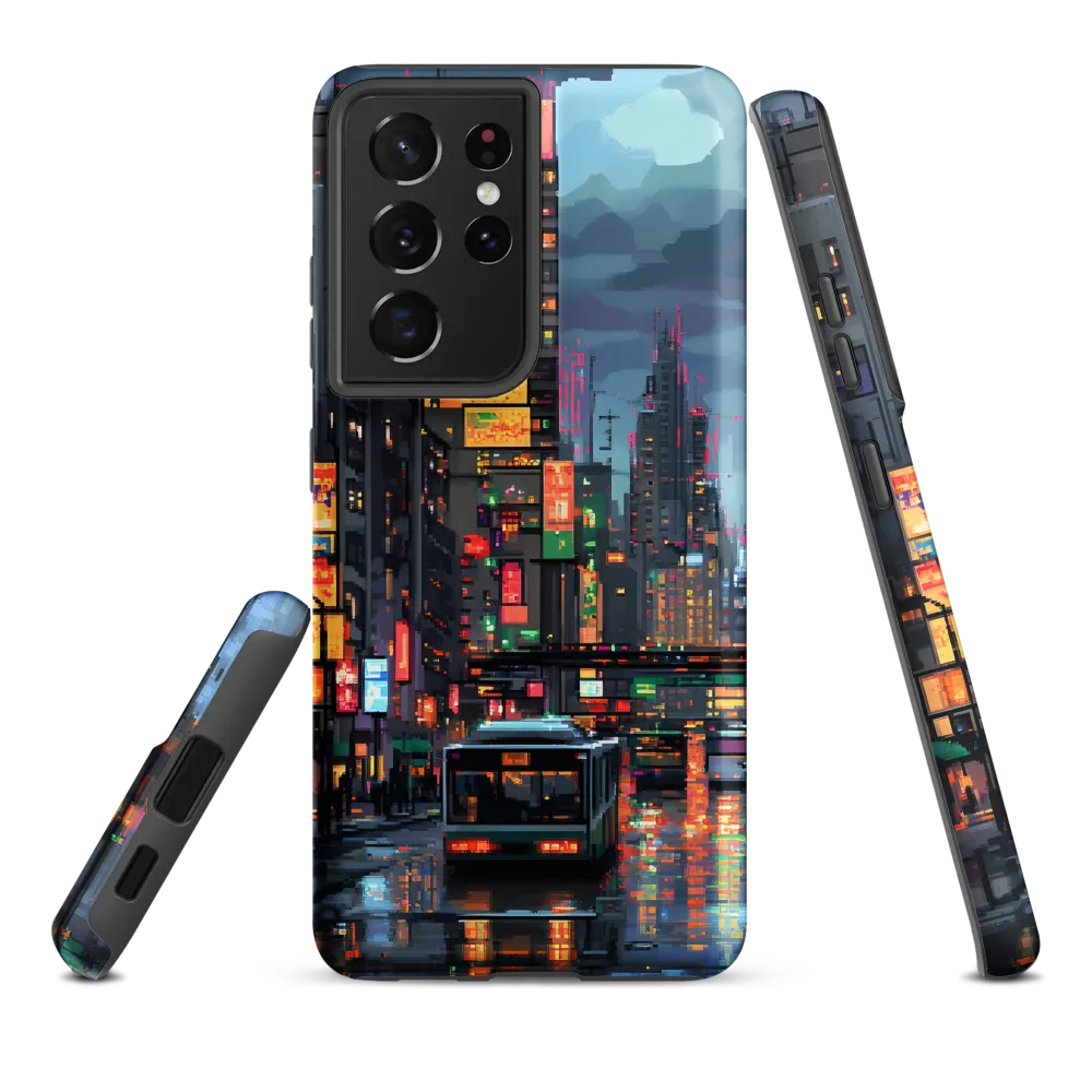 Neon Dreams: A Pixelated Urban Night