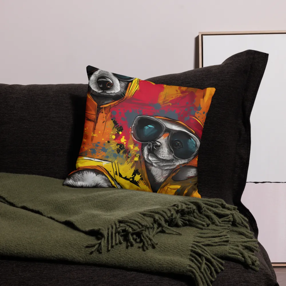 Urban Canine Vibes | Pillow Case | 18″×18″