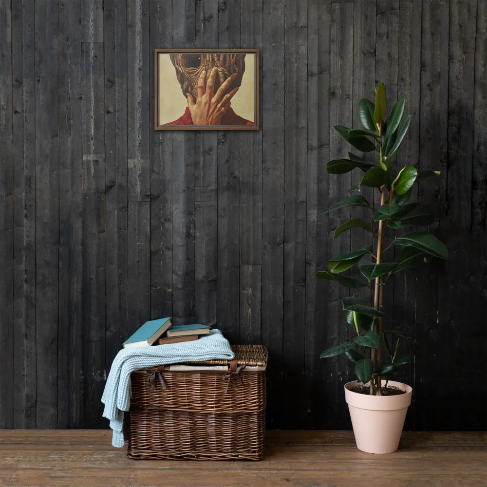 The Mask of Roots | Canvas with Brown Frame | 12″×16″