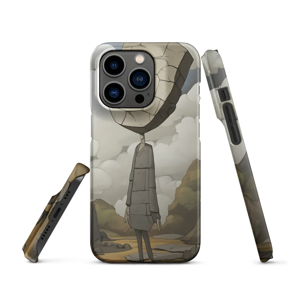 Whimsical Stone Figure in a Rocky Landscape | Phone Case |  14 Pro | Snap Case | Matte