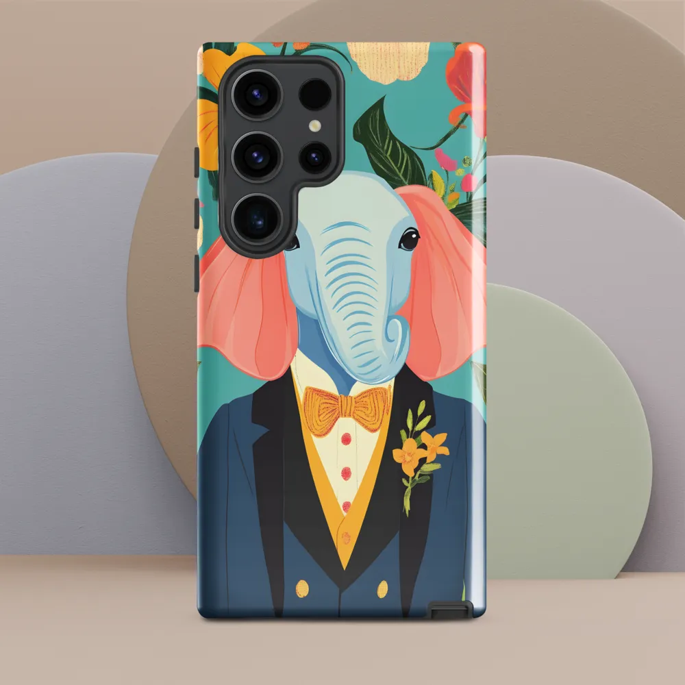 Dapper Elephant in Floral Tailcoat
