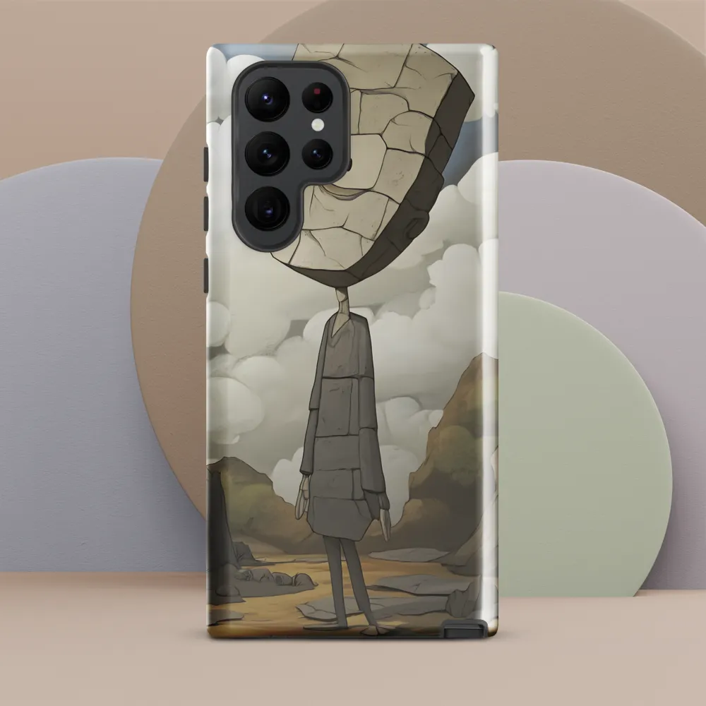 Whimsical Stone Figure in a Rocky Landscape | Phone Case |  S22 Ultra | Tough Case | Glossy