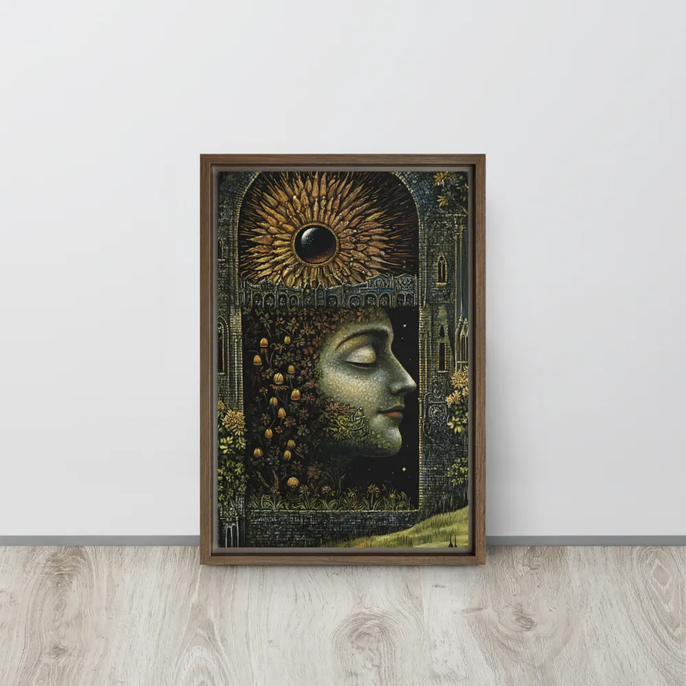 Nature’s Embrace: The Infinite Connection | Canvas with Brown Frame | 12″×18″