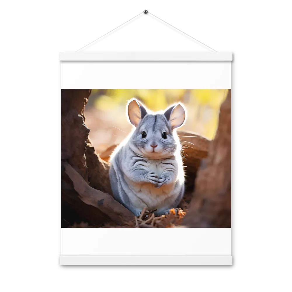 Gentle Whispers of Nature: The Chinchilla | Poster With White Wood Hanger | 16″×20″