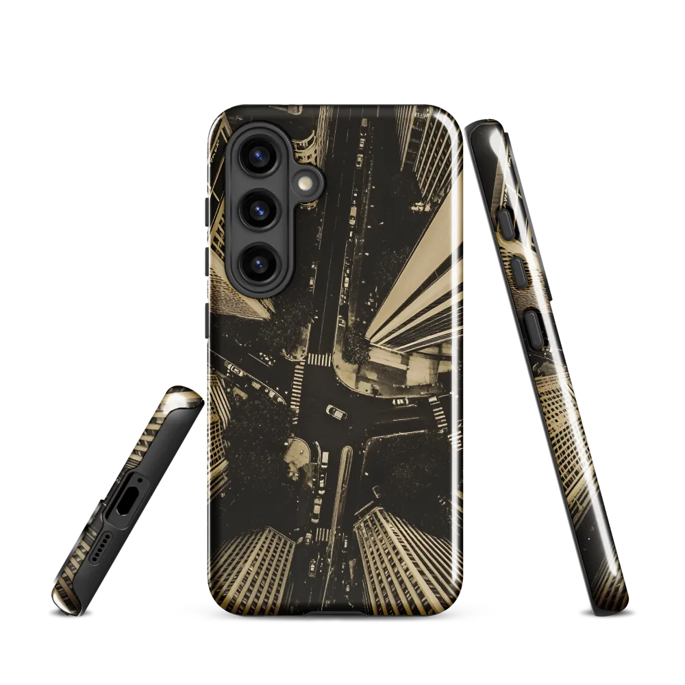 Urban Symphony: Aerial Perspective of City Life | Phone Case |  S24 | Tough Case | Glossy