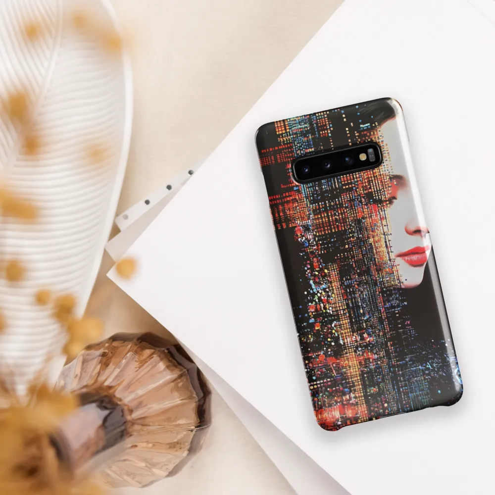 Pixelated Dreams: A Melding of Technology and Emotion | Phone Case |  S10 Plus | Snap Case | Glossy