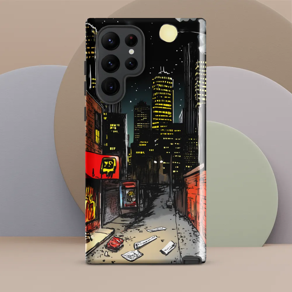 Nocturnal Cityscape: The Hidden Alley | Phone Case |  S22 Ultra | Tough Case | Glossy