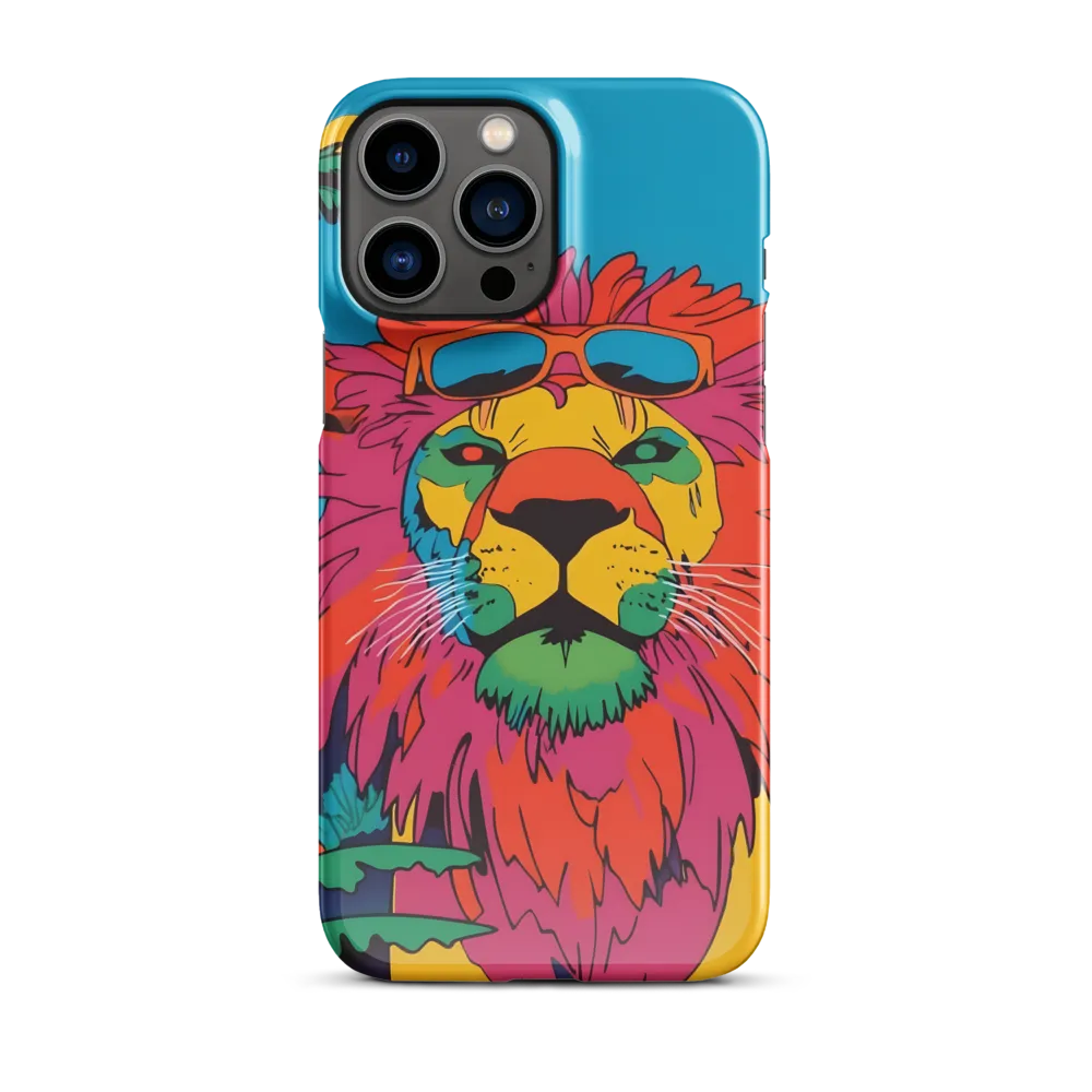 Lion with Sunglasses: A Vibrant Tropical Portrait