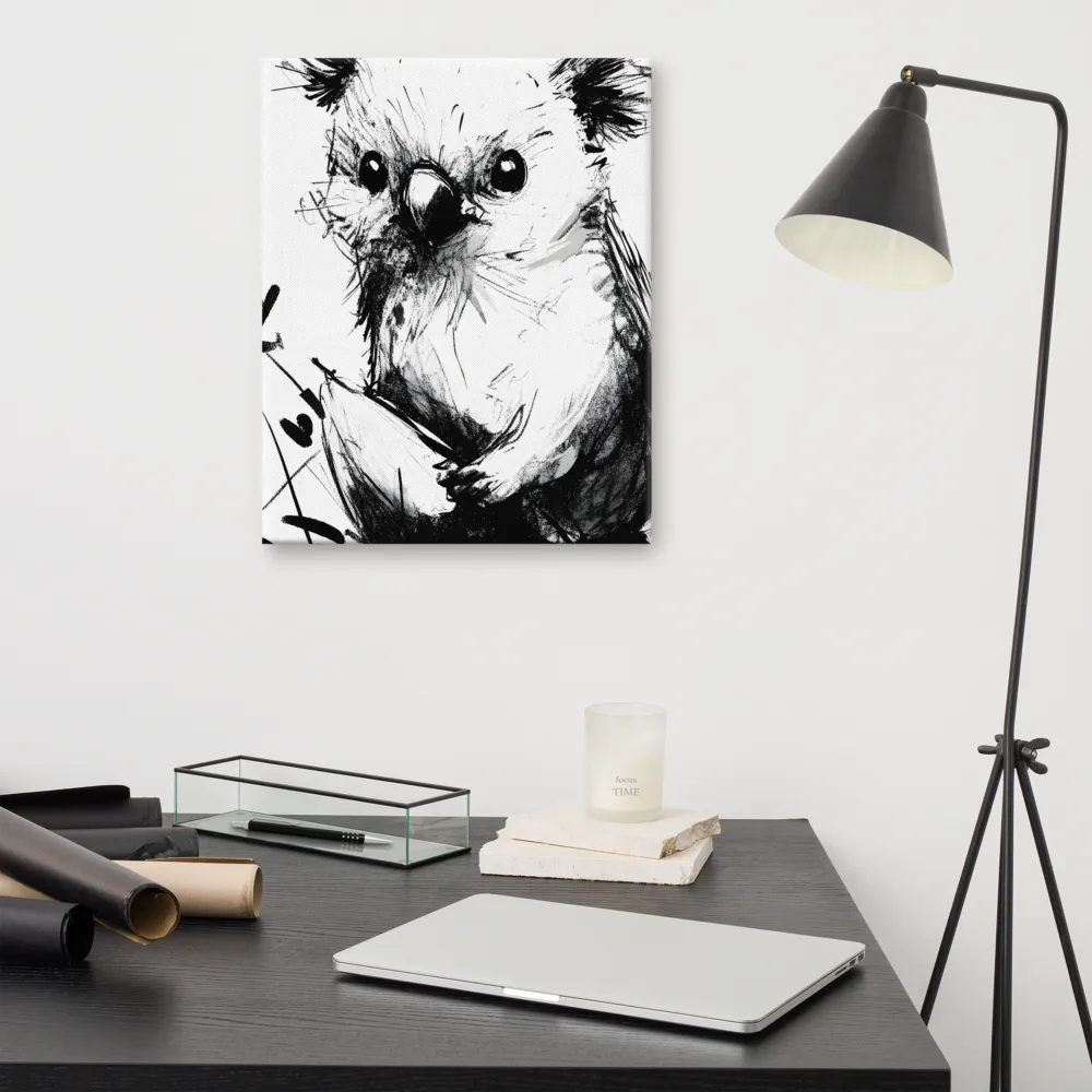 Whimsical Koala in Ink | Canvas | 16″×20″