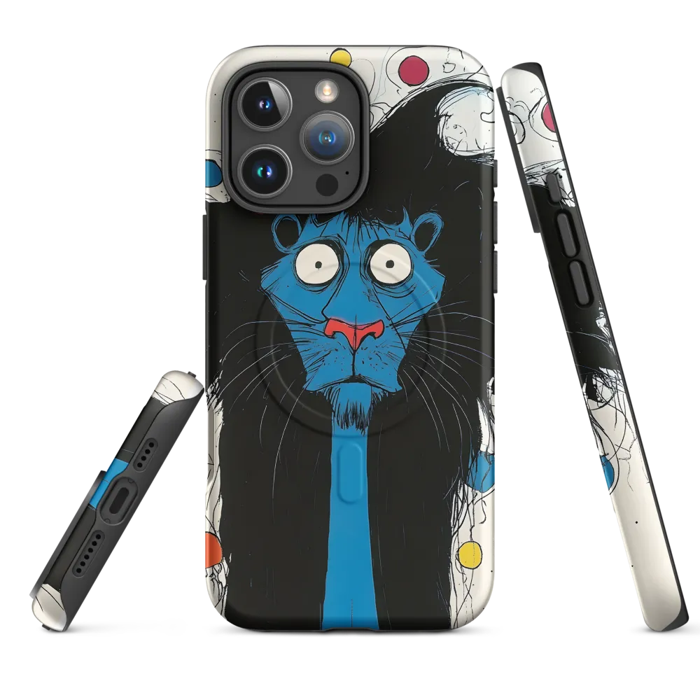 Whimsical Blue Lion
