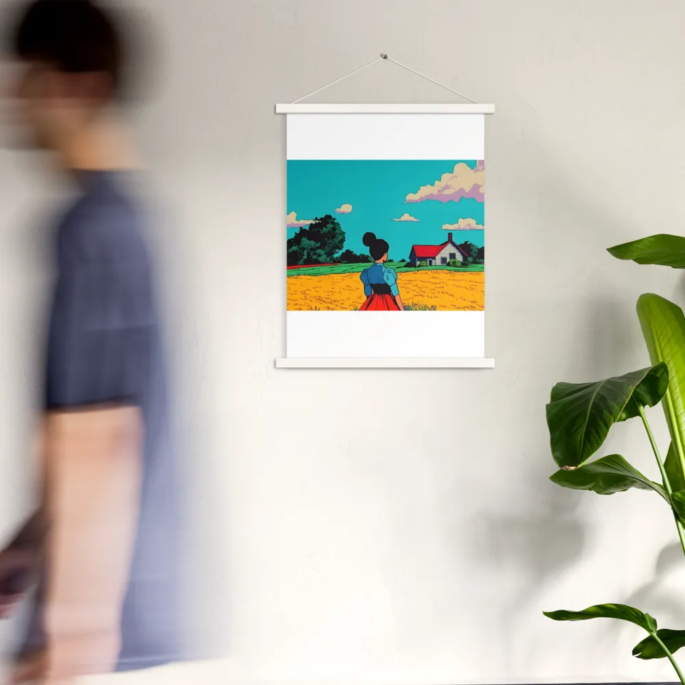 Whispers of a Sunlit Meadow | Poster With White Wood Hanger | 18″×24″