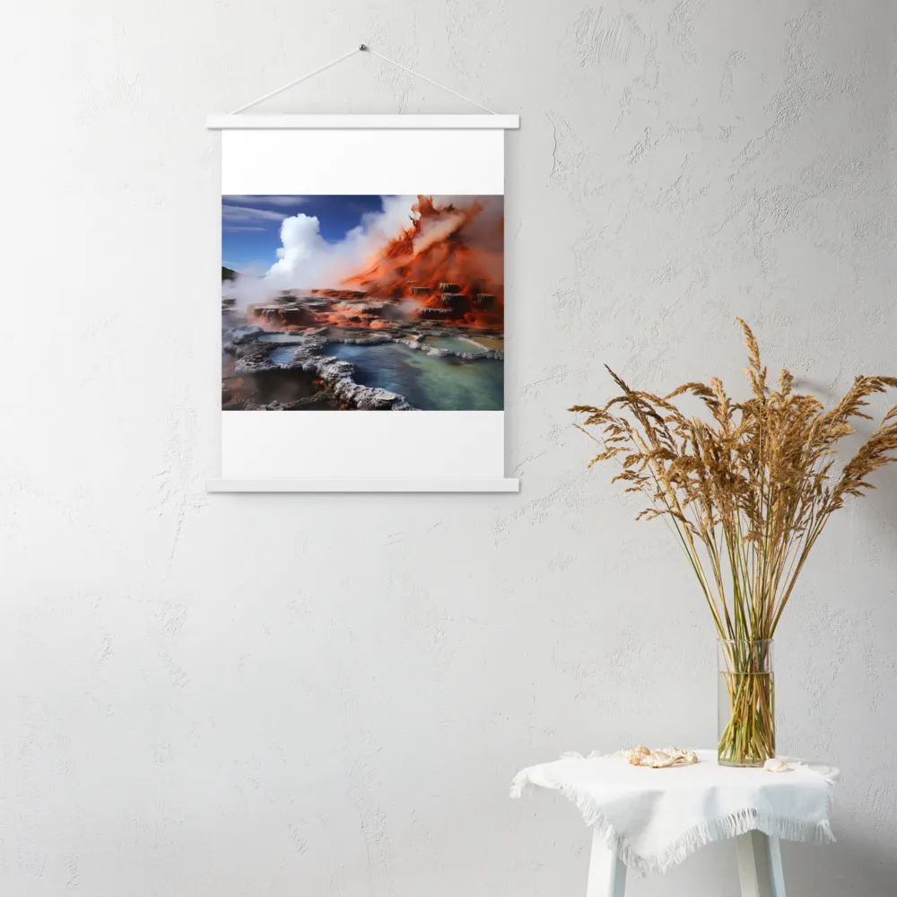 Nature's Fury: The Volcano's Expression | Poster With White Wood Hanger | 18″×24″