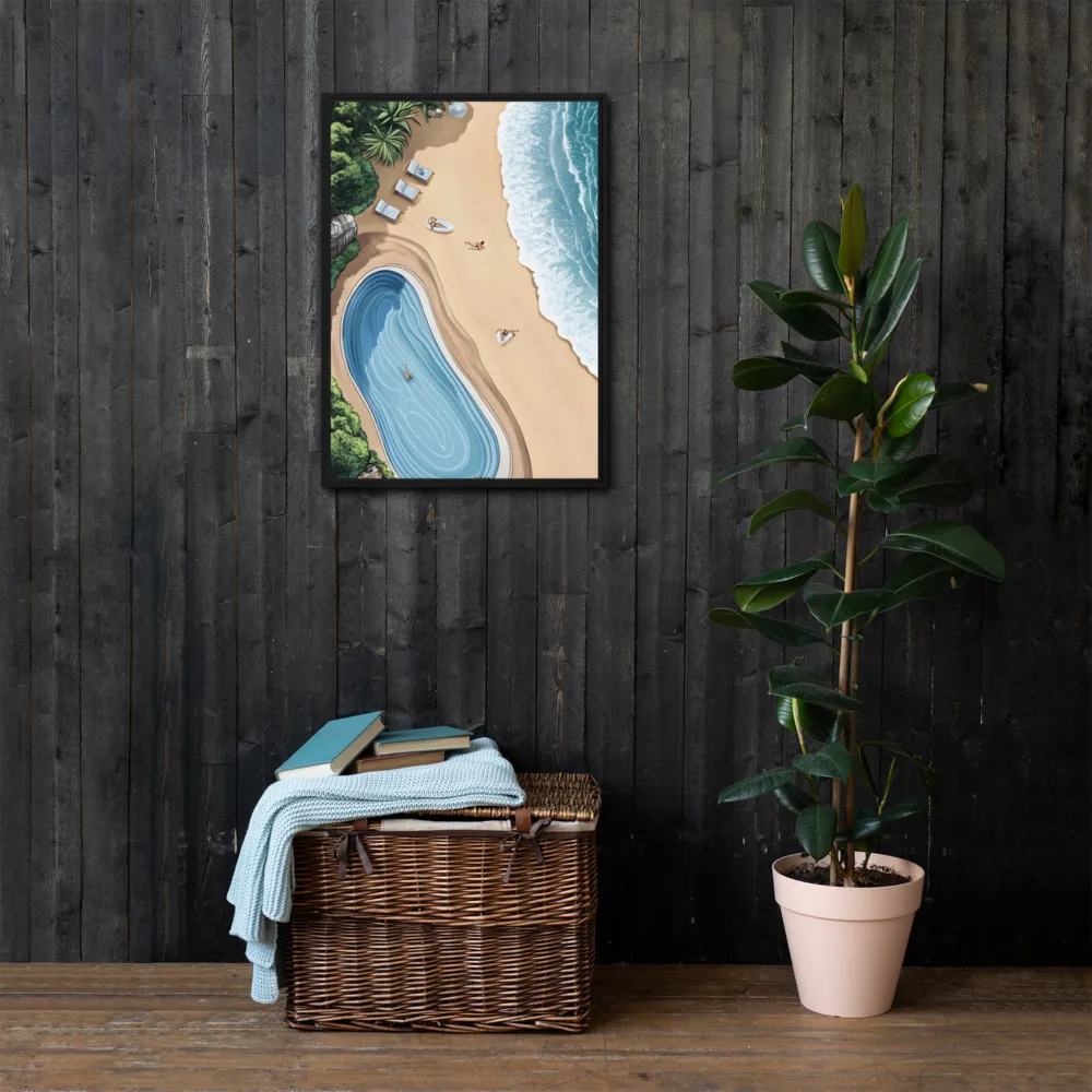 Serenity by the Shore | Canvas with Black Frame | 20″×28″