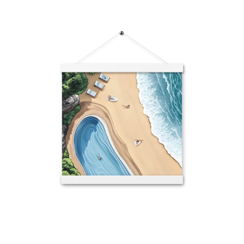 Serenity by the Shore | Poster With White Wood Hanger | 12″×12″