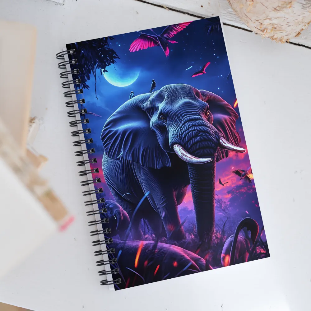 Ethereal Majesty: The Elephant of Twilight | Spiral Notebook