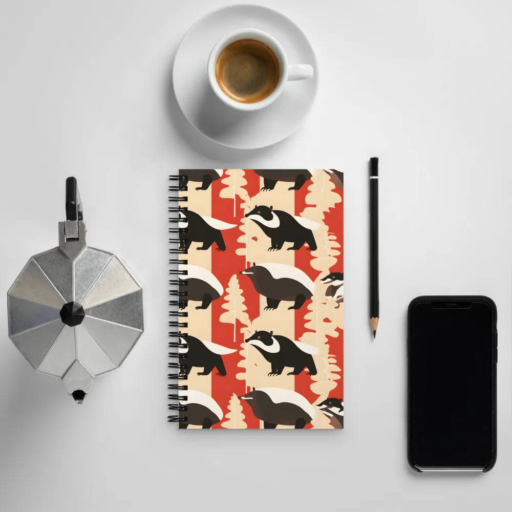 Wildlife Pattern: The Badger Tale | Spiral Notebook