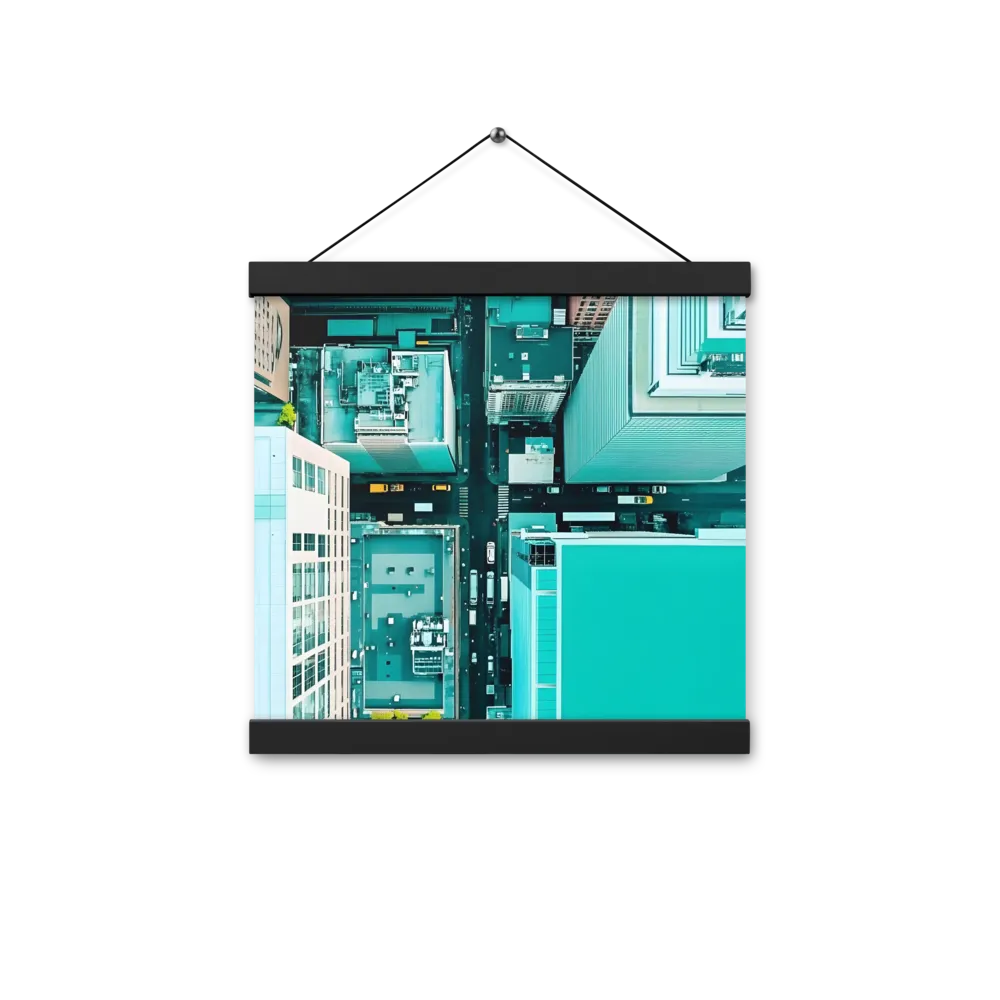 Urban Geometry: Aerial Perspective | Poster With Black Wood Hanger | 12″×12″