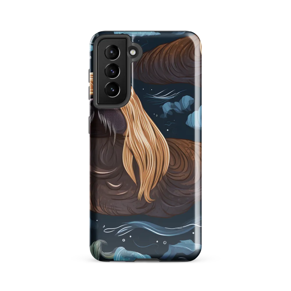 Whimsical Walruses in Deep Blue