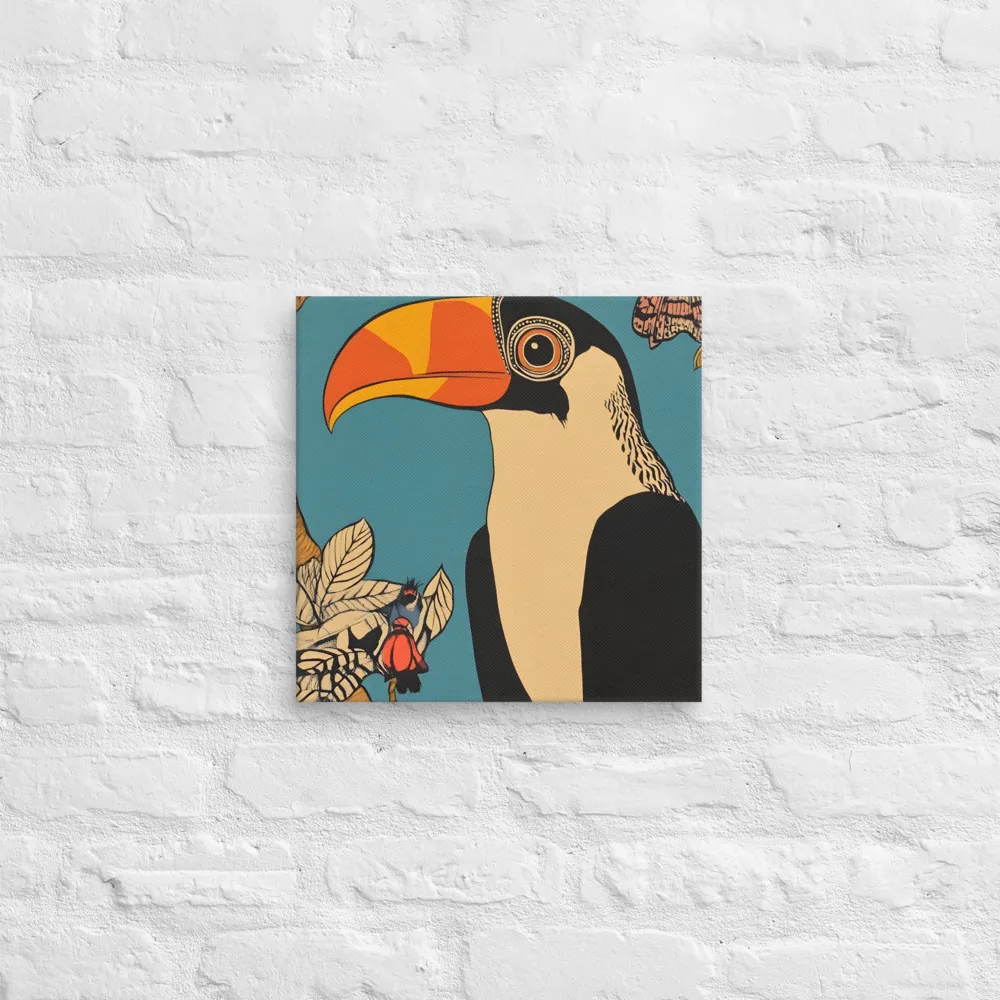 Tropical Majesty: The Toucan at Rest | Canvas | 14″×14″