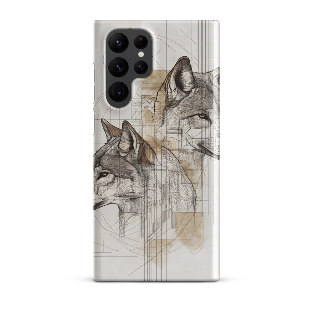 Geometric Harmony: The Essence of Wolves | Phone Case |  S22 Ultra | Snap Case | Glossy