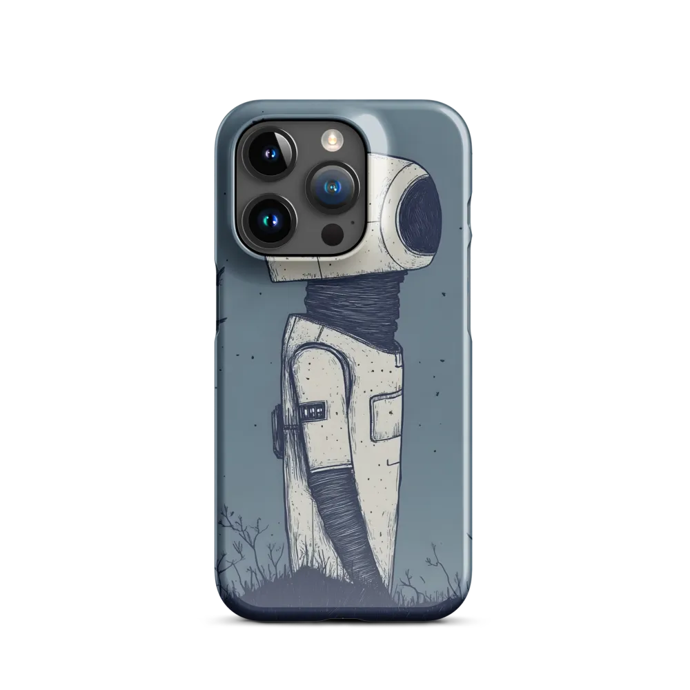 Contemplative Robot in a Barren Landscape | Phone Case |  15 Pro | Snap Case | Glossy