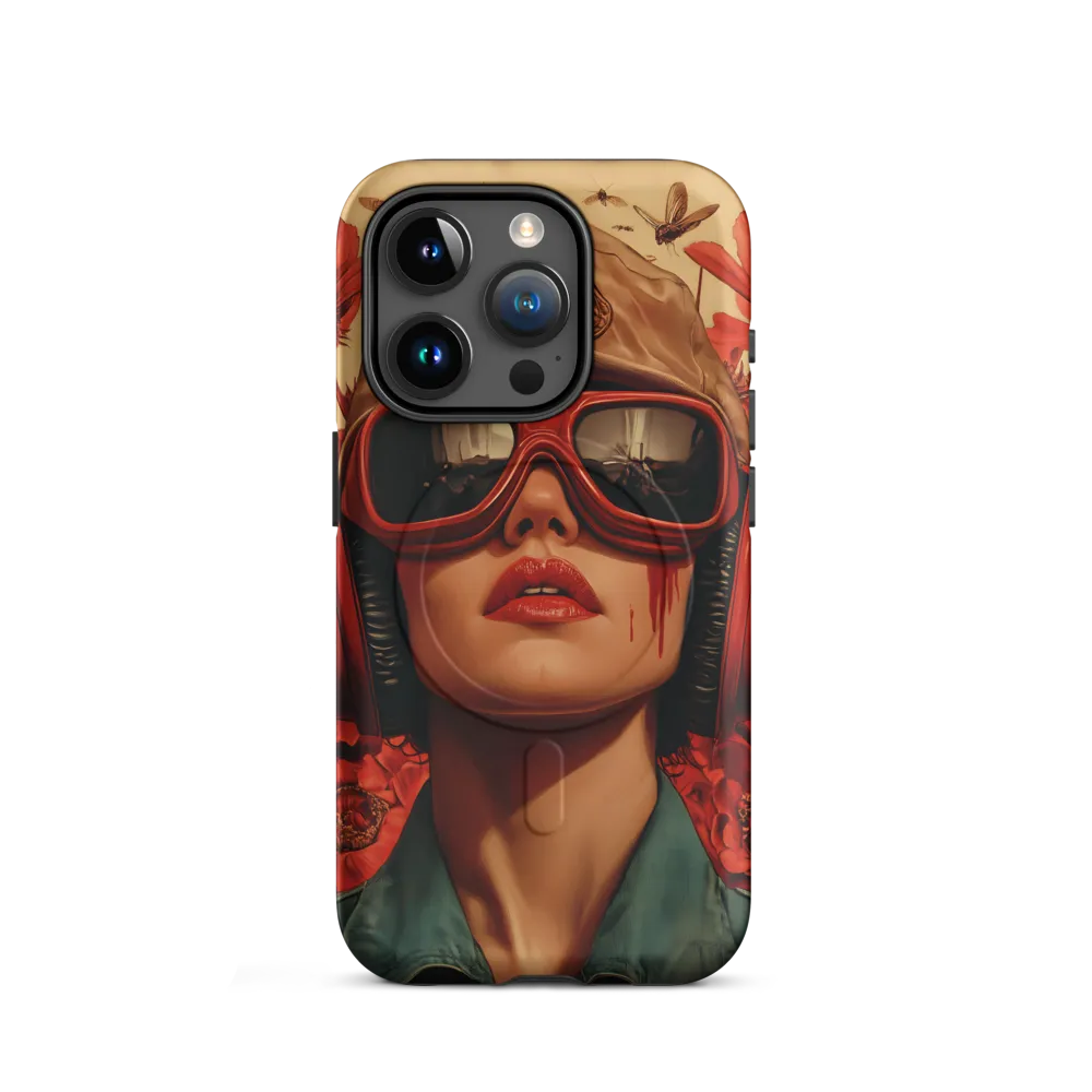 Defiant Portrait in a Floral Realm | Phone Case |  15 Pro | MagSafe® Tough Case | Matte