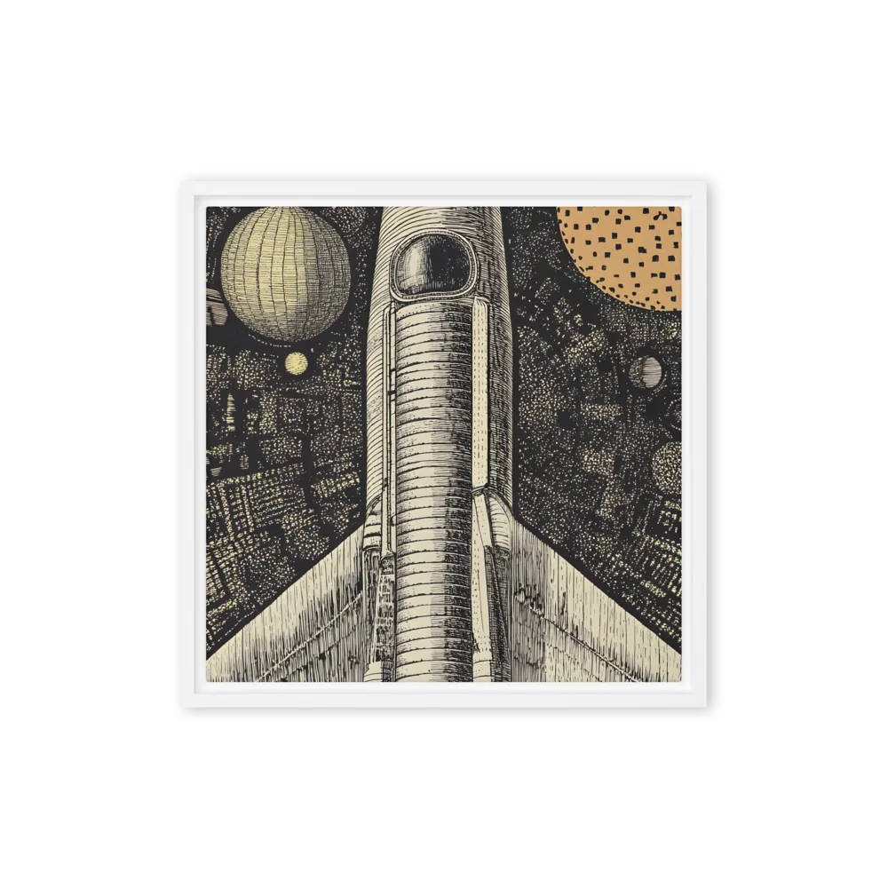 Voyage to the Unknown | Canvas with White Frame | 16″×16″