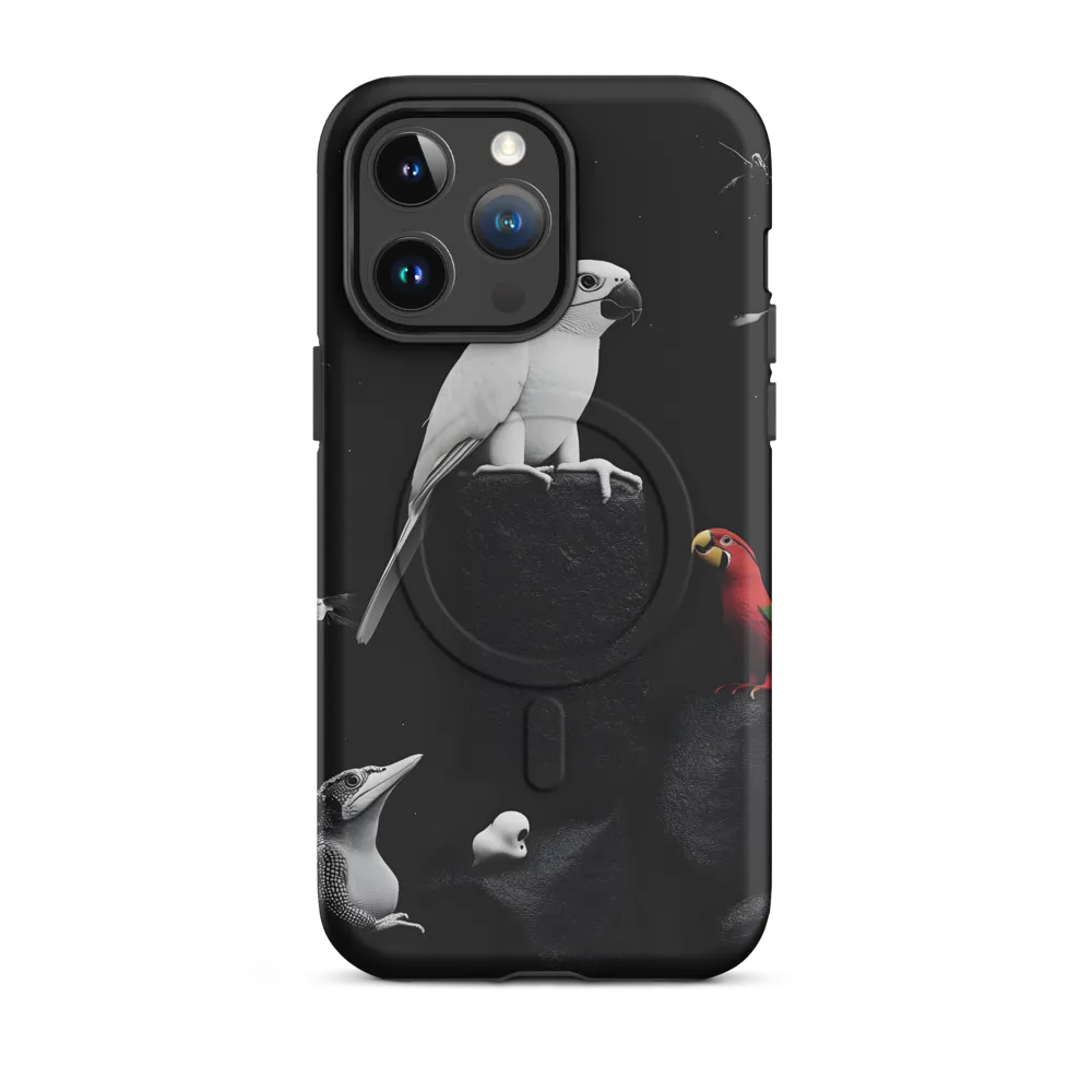 Harmony in Monochrome: A Surreal Assembly of Nature | Phone Case |  14 Pro Max | MagSafe® Tough Case | Matte