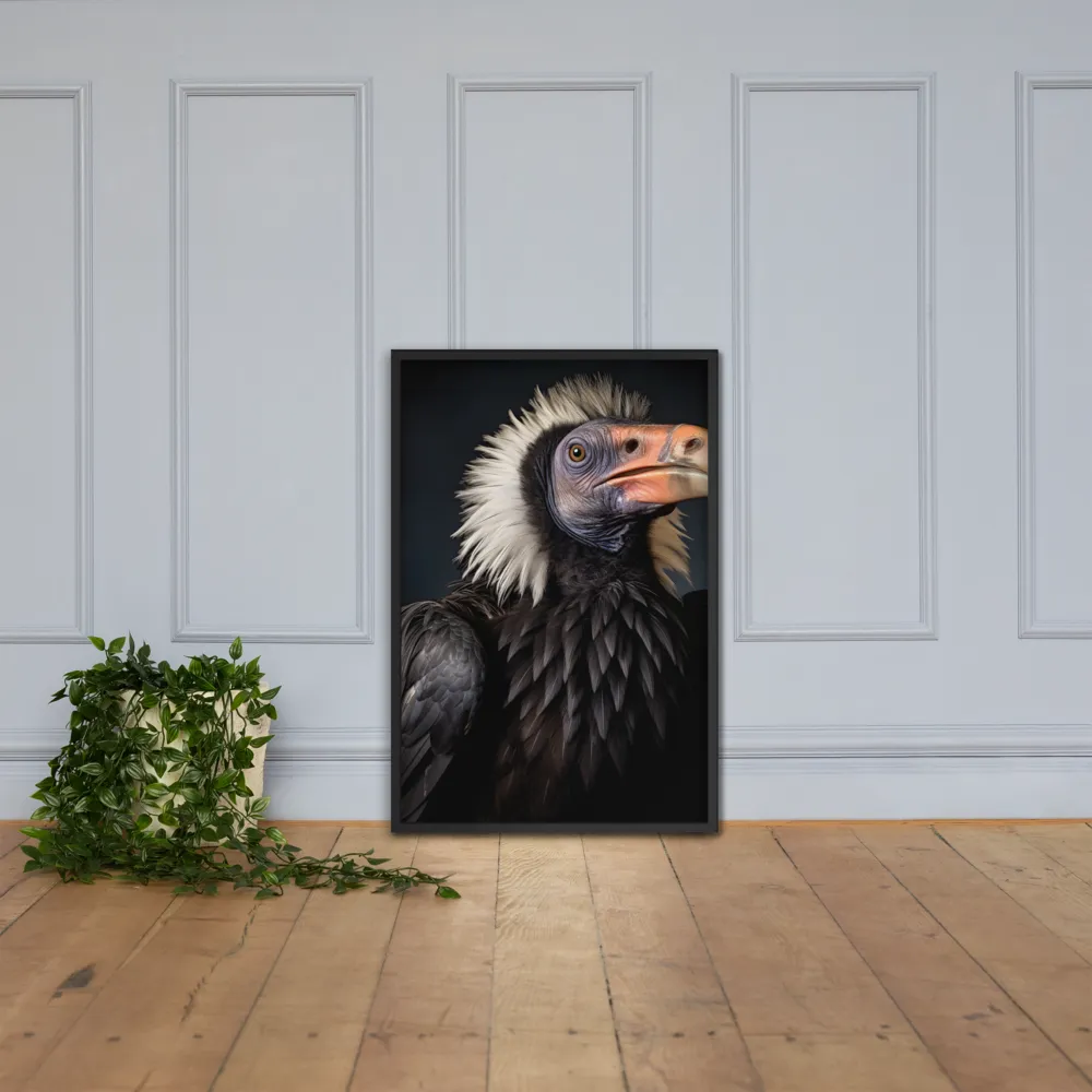 Majestic Vulture Portrait | Poster with Black Frame | 24″×36″