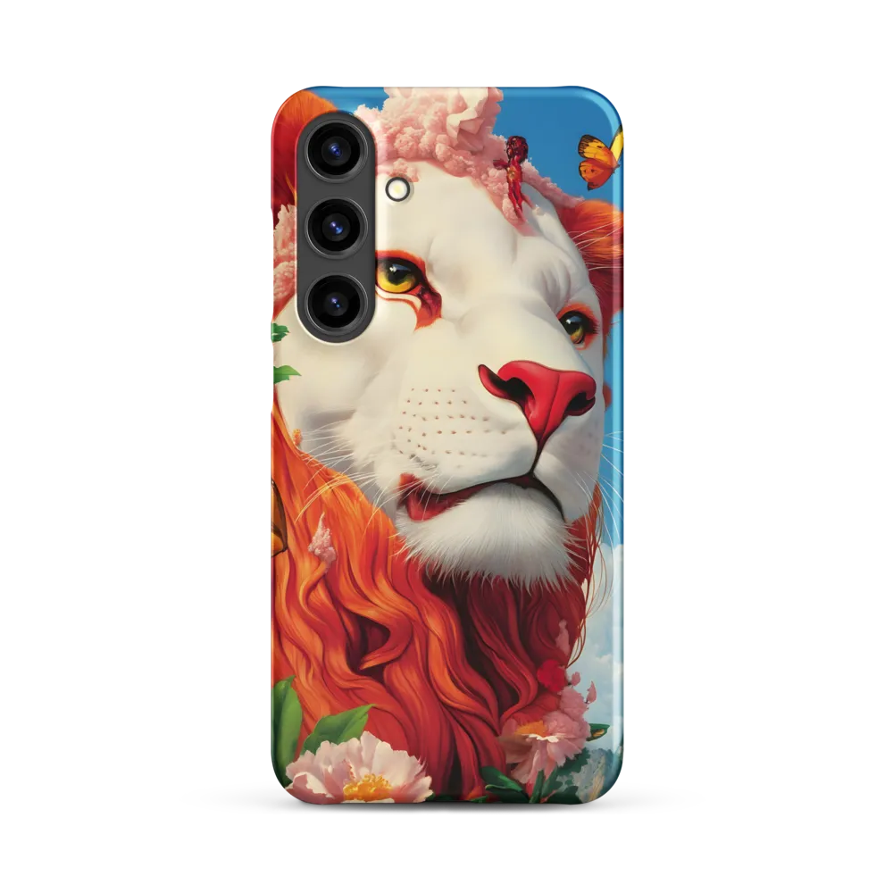 Majestic Lion Amidst Floral Splendor