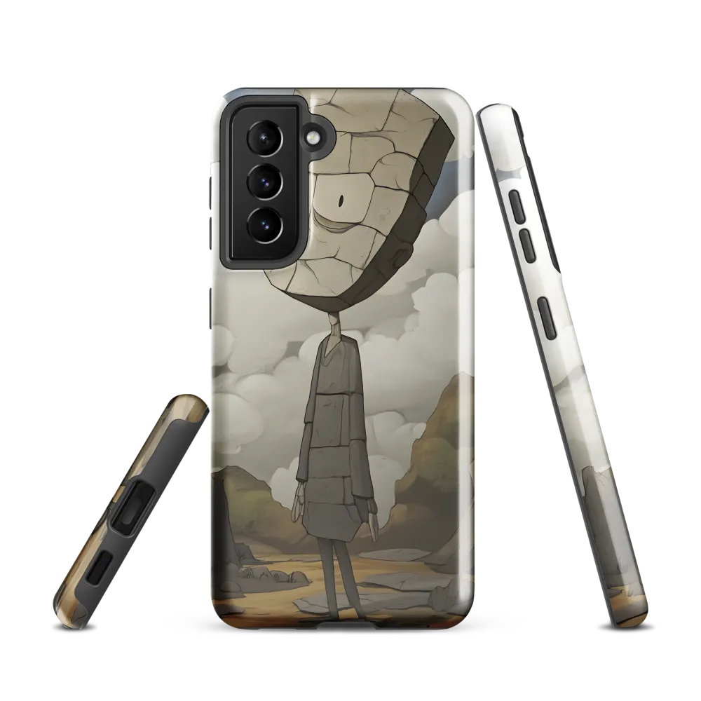 Whimsical Stone Figure in a Rocky Landscape | Phone Case |  S21 | Tough Case | Glossy