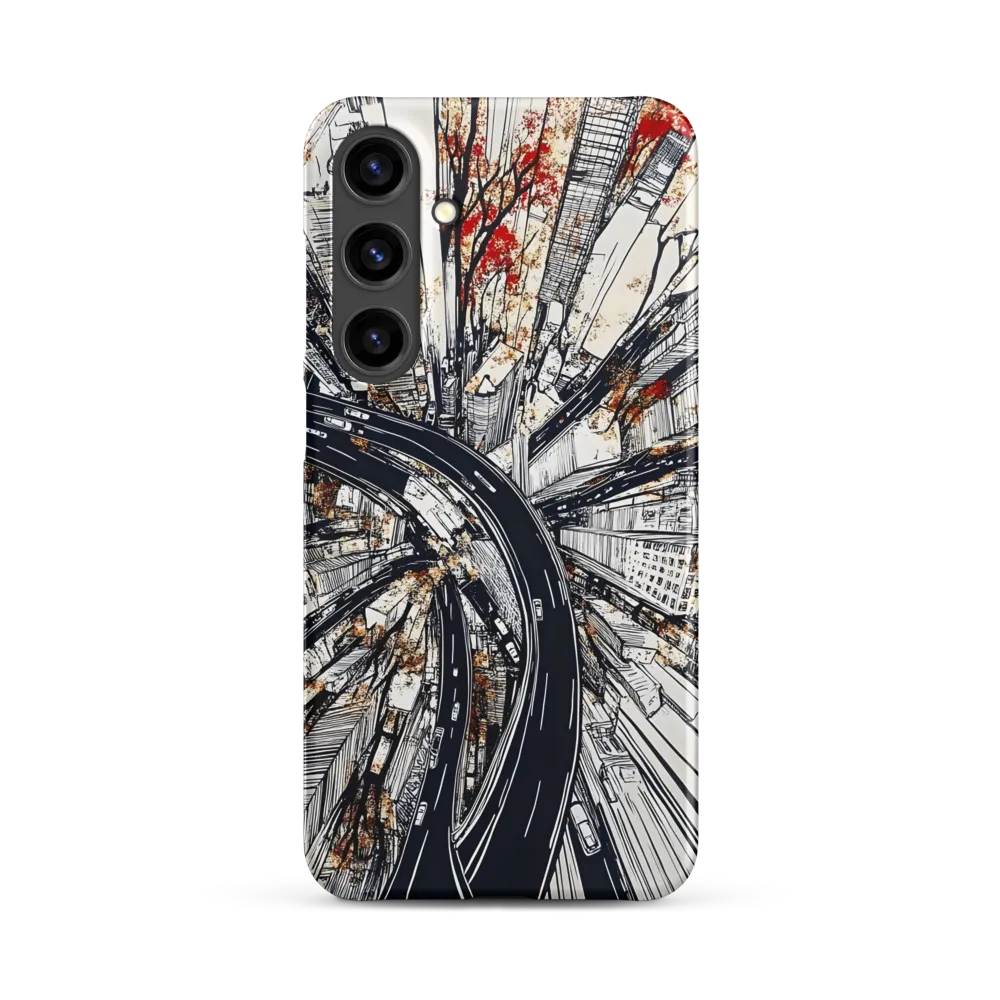 Urban Symphony: Aerial View of Life | Phone Case |  S24 Plus | Snap Case | Matte