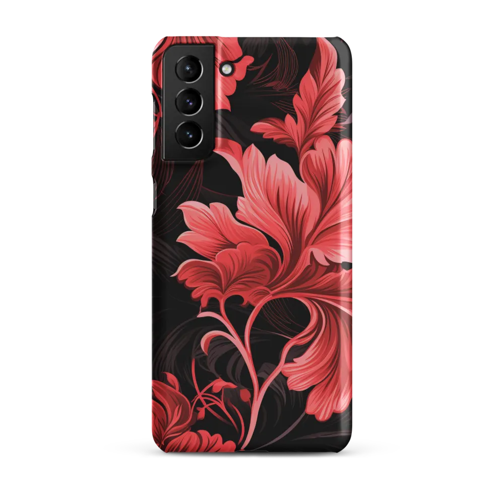 Tropical Elegance in Red | Phone Case |  S21 Plus | Snap Case | Matte